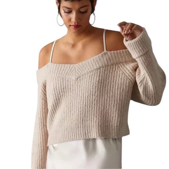 Anthropologie Mare Mare Sweater Slip Dress Cream Size XS - Picture 5 of 16